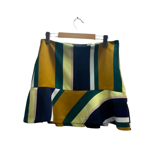 Zara Stripe flare mini skirt sz L - Picture 1 of 3